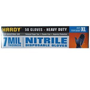 HARDY 50 Heavy Duty Nitrile Disposable Gloves, 7ML